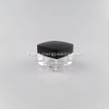 Vaso per crema acrilico quadrato trasparente nero
